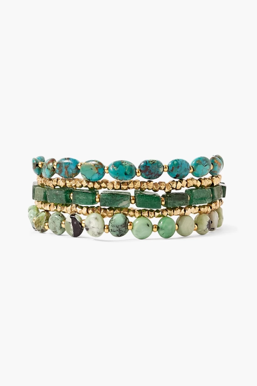 Chan Luu Women's Taos Wrap Bracelet in Green Mix - Handcrafted Beaded Bohemian Style