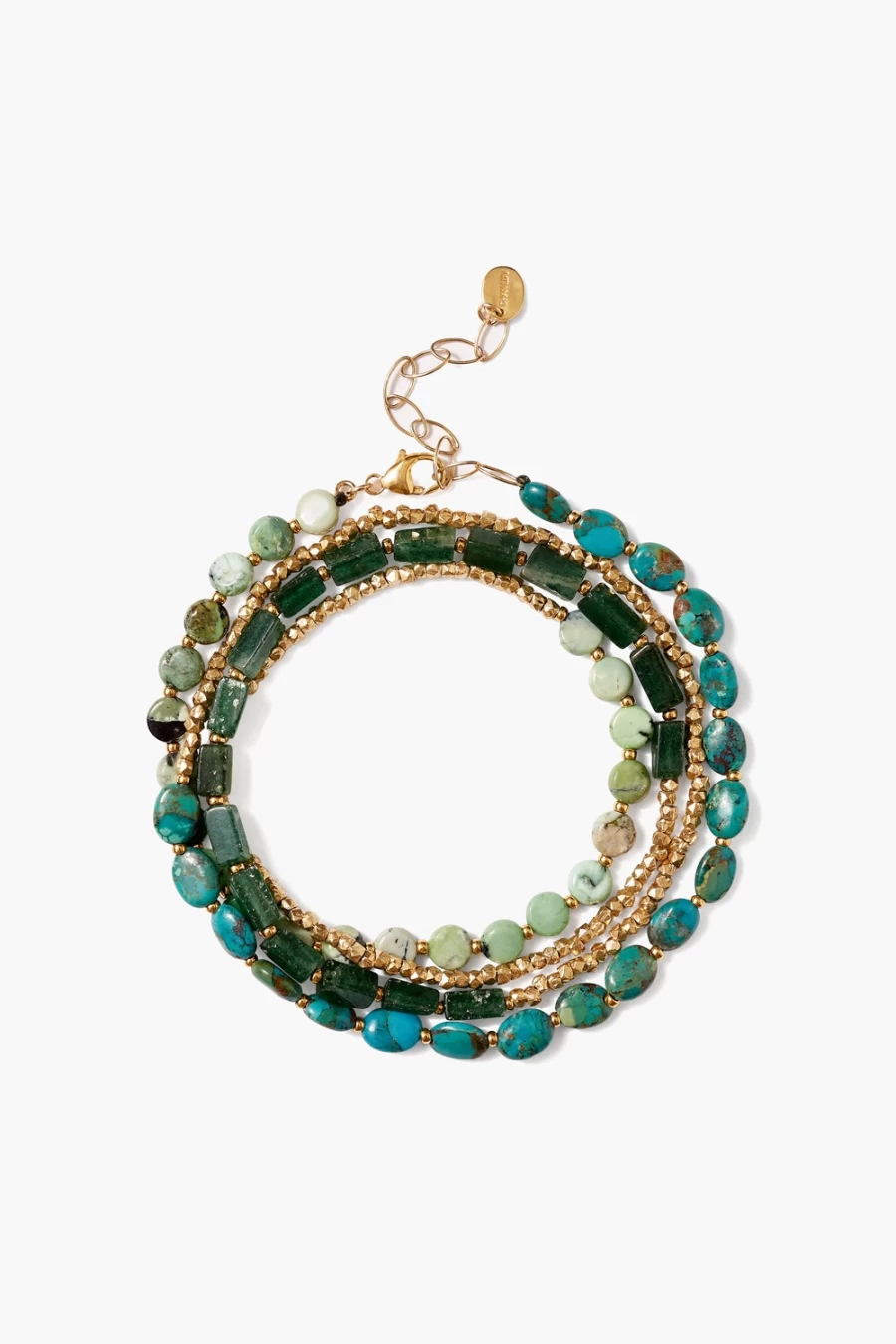 Chan Luu Women's Taos Wrap Bracelet in Green Mix - Handcrafted Beaded Bohemian Style
