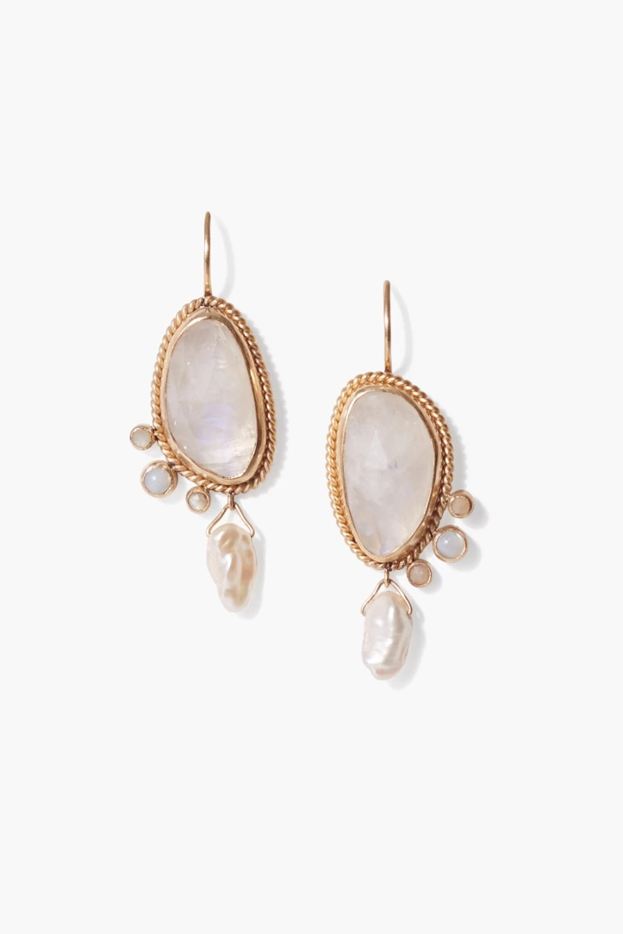 "Chan Luu Women's 14K Gold Moonstone & Pompeii Drop Earrings"