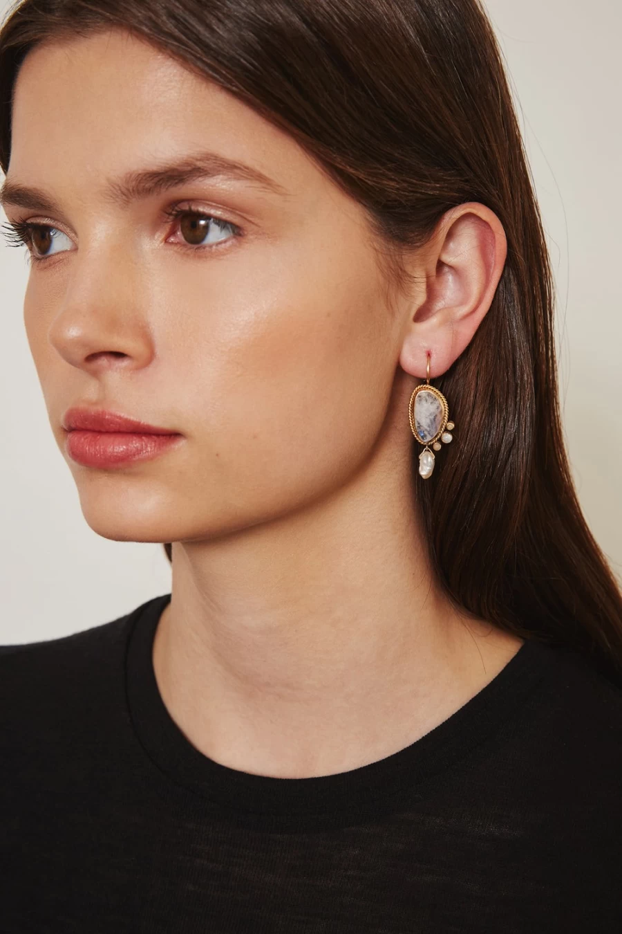 "Chan Luu Women's 14K Gold Moonstone & Pompeii Drop Earrings"