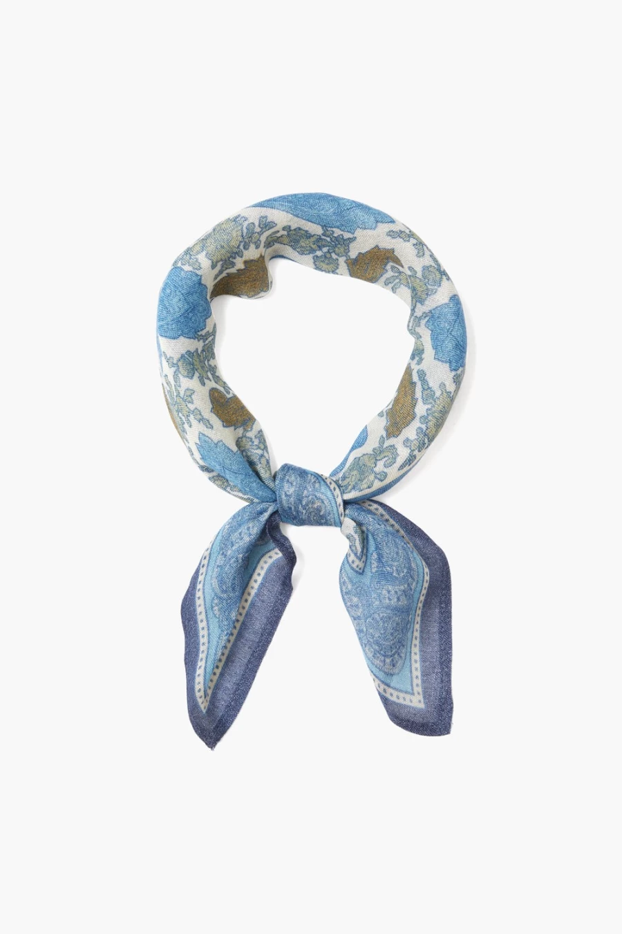 Chan Luu Women's Blue Indigo Boteh Print Bandana Scarf