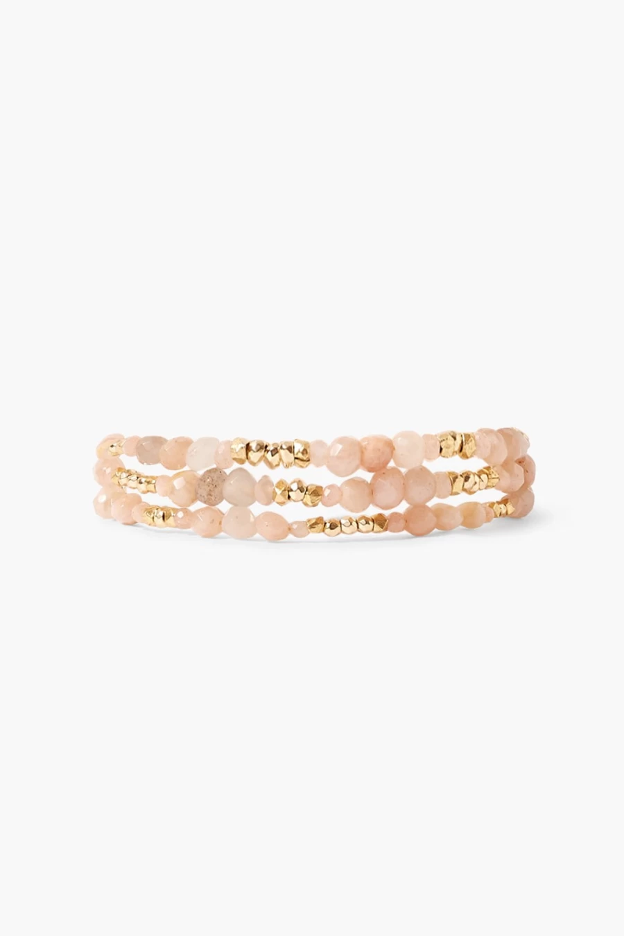 Chan Luu Women's Granada Naked Wrap Bracelet with Sunstone Beads - Handmade Boho Jewelry