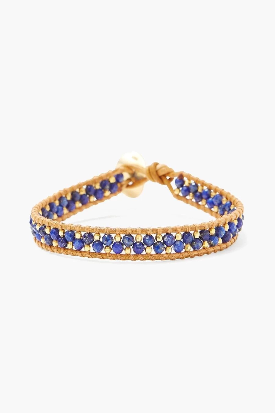 "Chan Luu Women's Lapis and Gold Beaded Wrap Bracelet"
