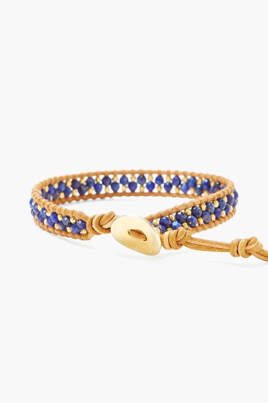 "Chan Luu Women's Lapis and Gold Beaded Wrap Bracelet"