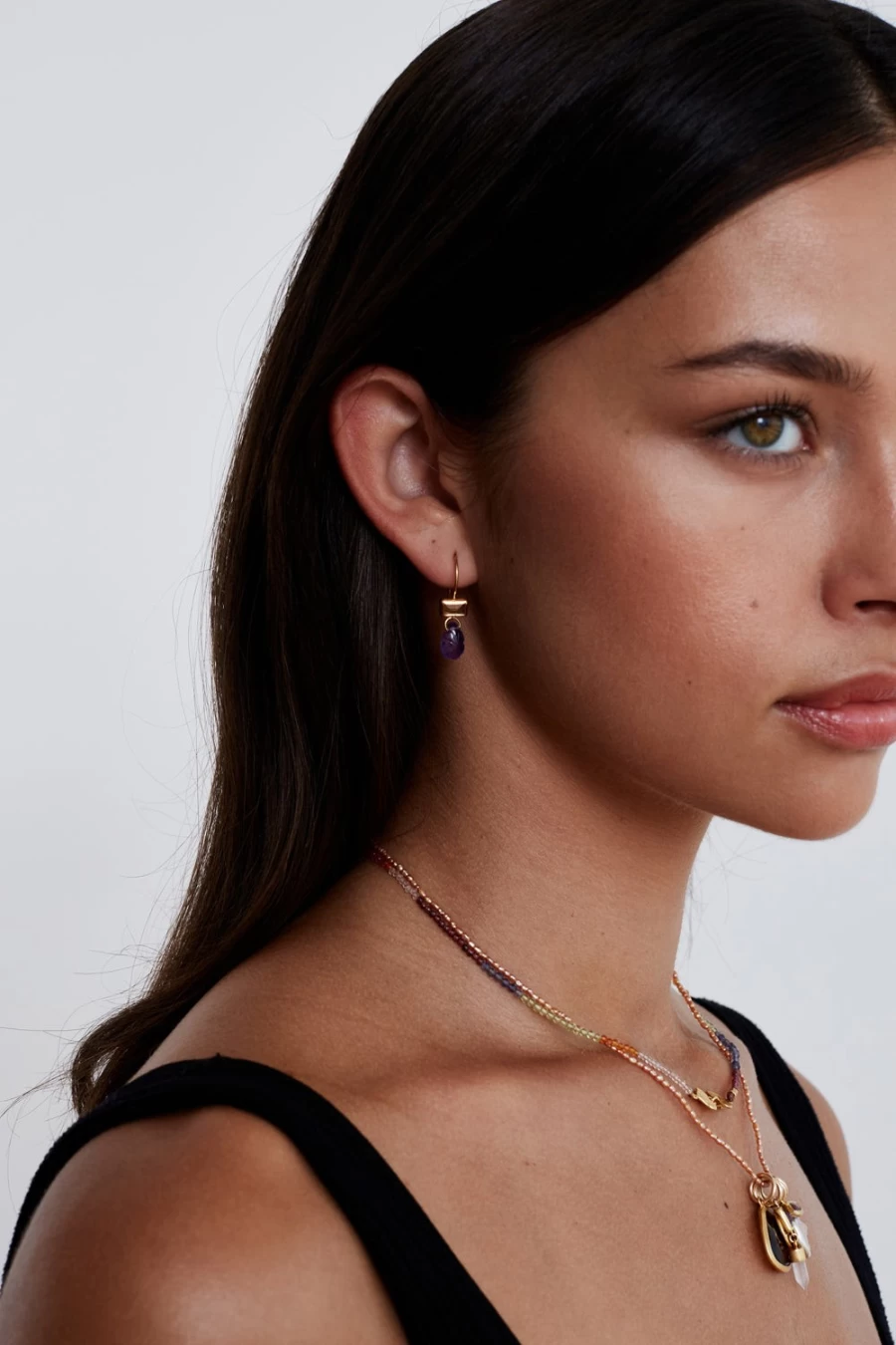 Chan Luu Women's Jubilee Drop Earrings with Amethyst Gemstone - Elegant Purple Dangle Jewelry