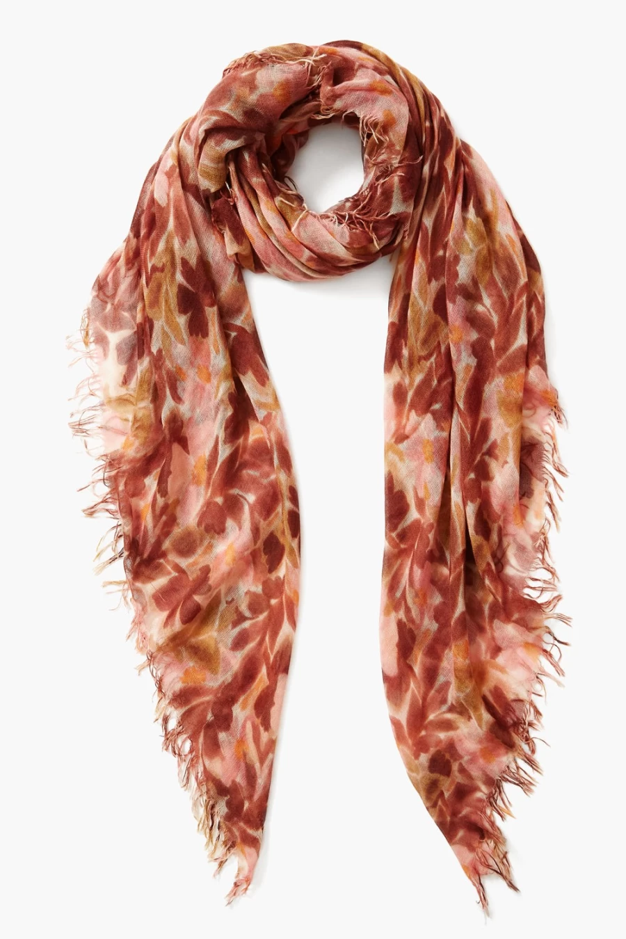 Chan Luu Women's Dusty Rose Cashmere Silk Scarf with Floral Design