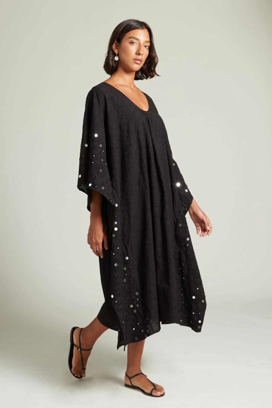 Chan Luu Women's Marrakesh Caftan Caviar Elegant Boho Maxi Dress