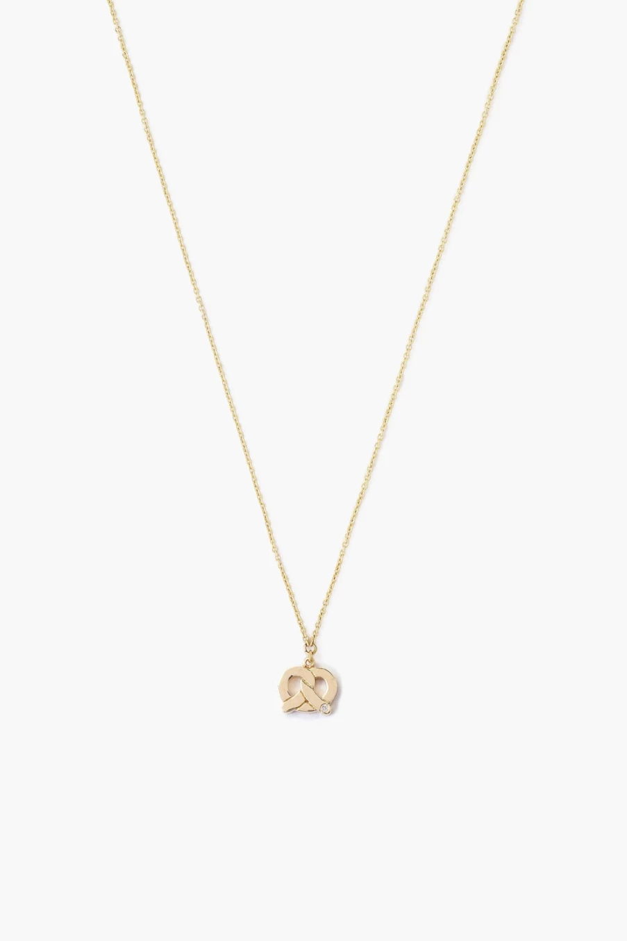 "Chan Luu Women's 14K Gold Pretzel Pendant Necklace With Diamond Accents"