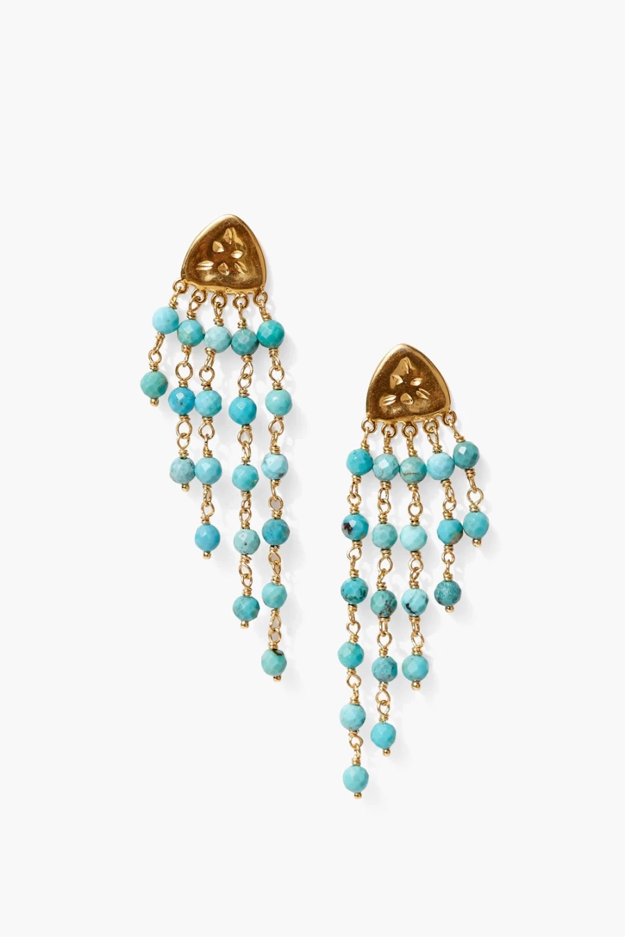 Chan Luu Women's Bolide Earrings with Turquoise Gemstone - Handcrafted Bohemian Style Jewelry