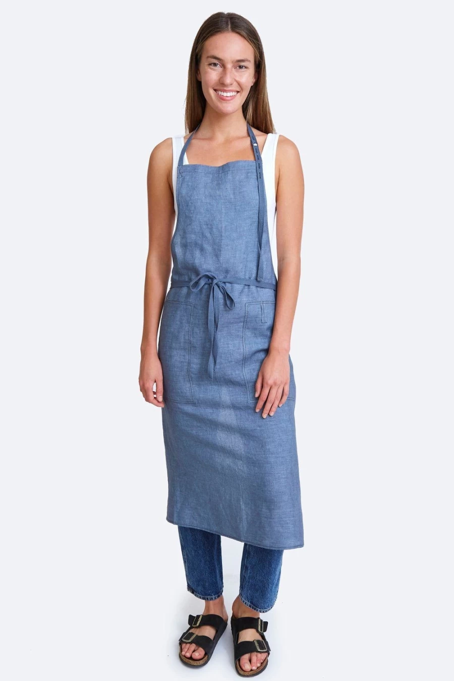 Chan Luu Women's Stone Washed Linen Apron - Lightweight & Stylish Kitchen Cover-Up