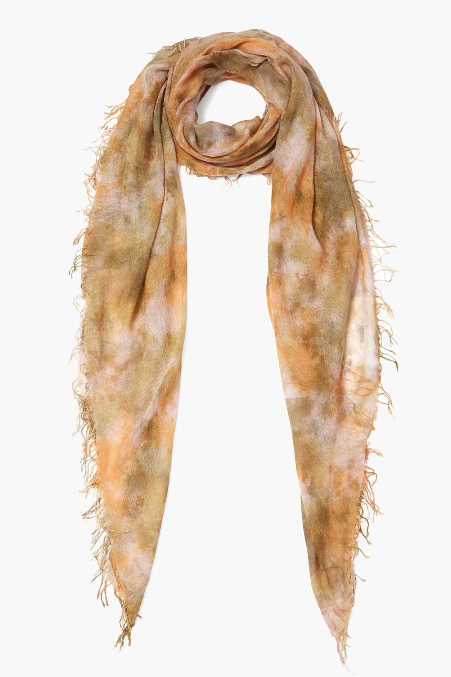 Chan Luu Women's Avocado Green Cashmere Silk Blend Scarf - Handmade Watercolor Design Luxury Wrap