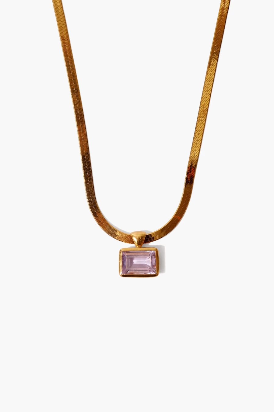 Chan Luu Women's Amethyst Herringbone Necklace - Handmade Bohemian Jewelry
