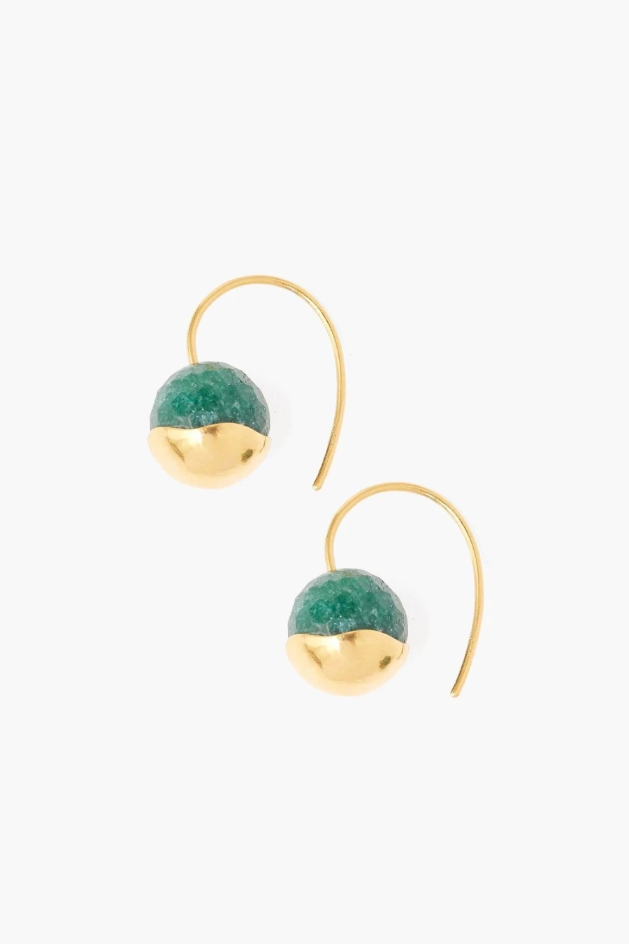 Chan Luu Gold Dipped Indian Aventurine Earrings for Women - Handcrafted Gemstone Jewelry