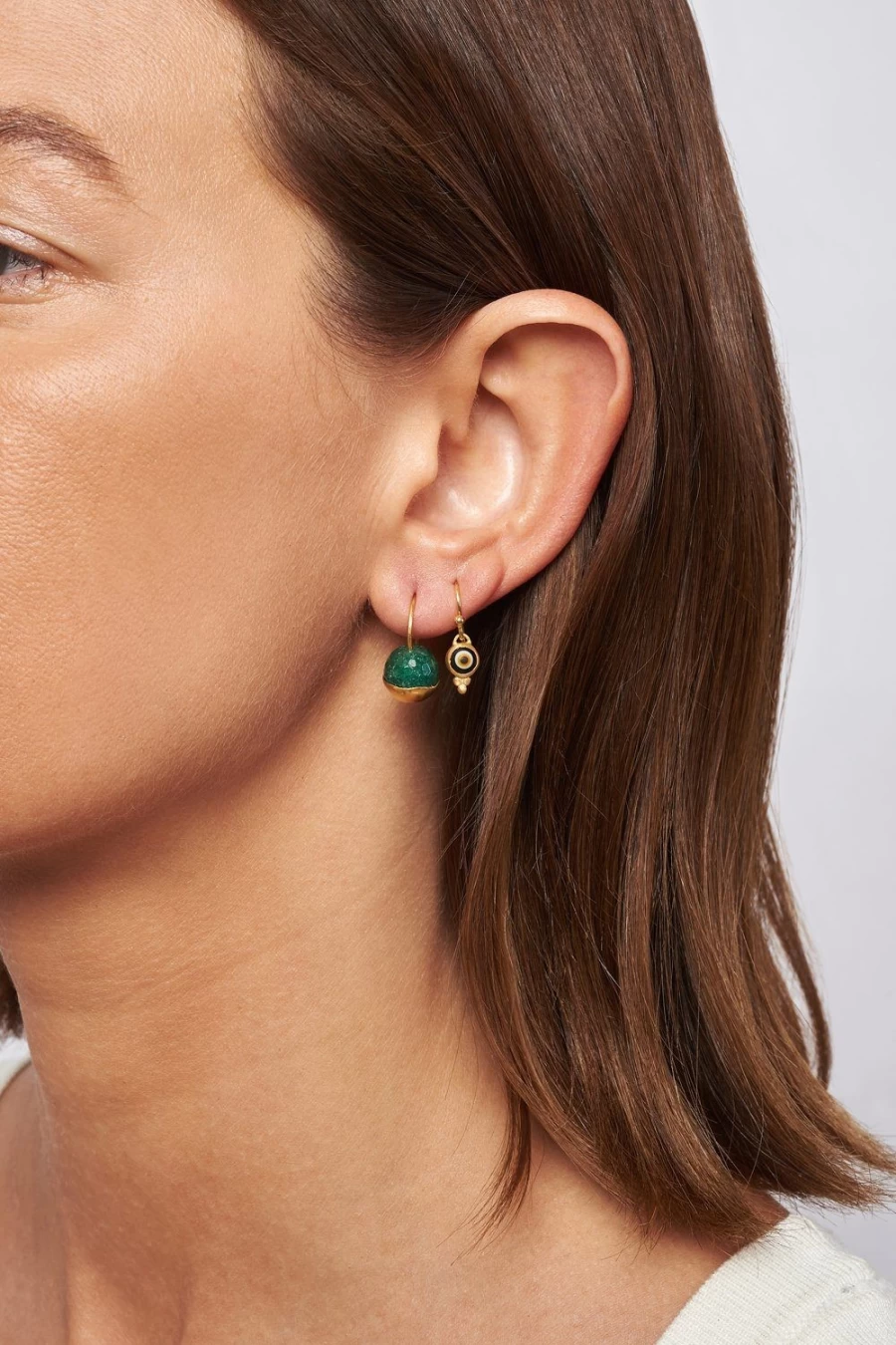 Chan Luu Gold Dipped Indian Aventurine Earrings for Women - Handcrafted Gemstone Jewelry