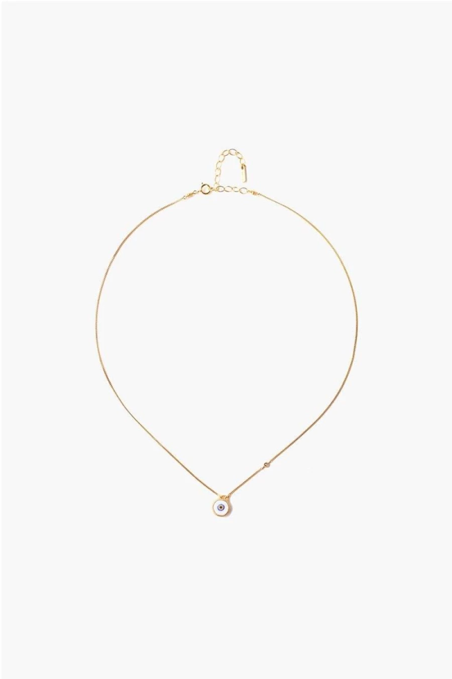 Chan Luu Women's White Evil Eye Necklace with Champagne Diamond - Protective Elegant Jewelry
