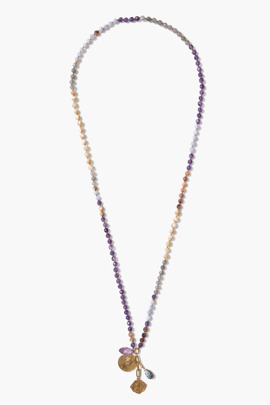 Chan Luu Women's Amethyst Portrait Charm Necklace – Elegant Personalized Jewelry Gift