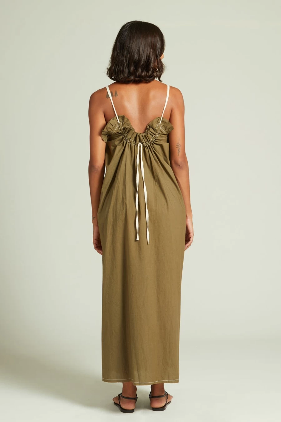Chan Luu Women's Olive Poplin Dress - Clara Style Elegant Casual Wear