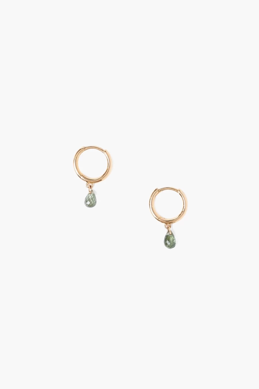"Chan Luu 14K Gold Green Sapphire Aurora Hoop Earrings for Women"