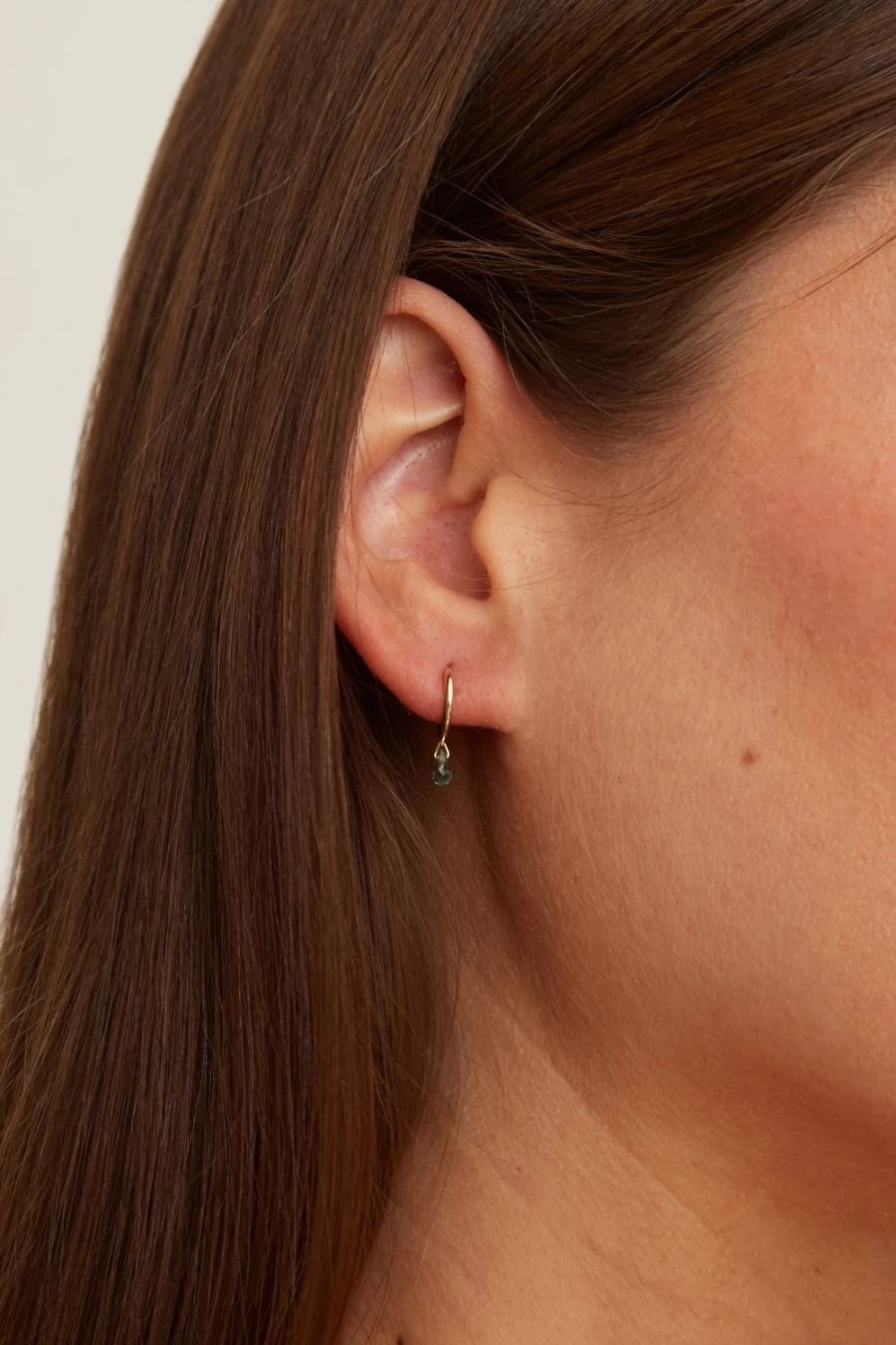 "Chan Luu 14K Gold Green Sapphire Aurora Hoop Earrings for Women"