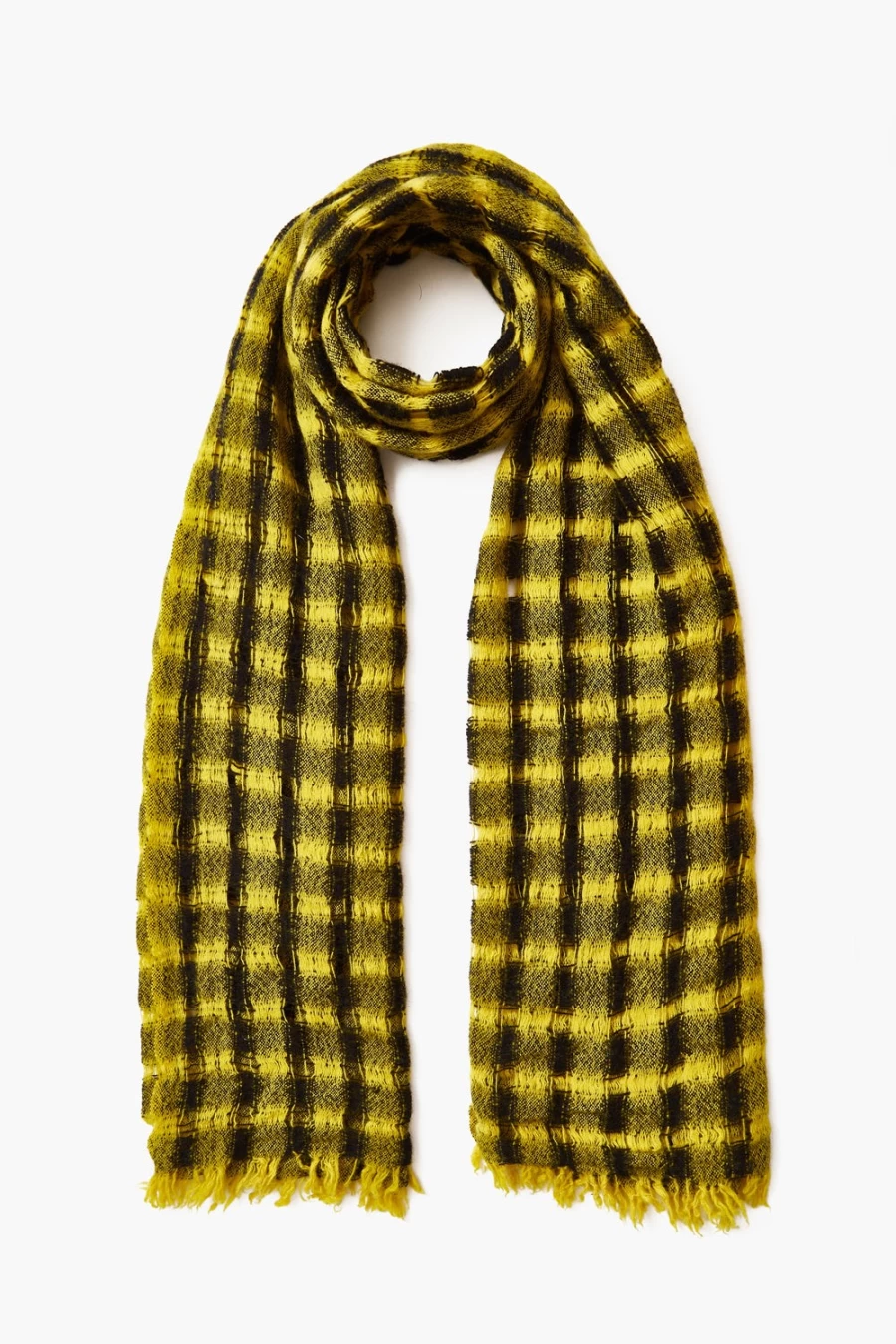 Chan Luu Women's Lemon Drop Checkered Wool Scarf - Soft Winter Wrap Fashion Accessory