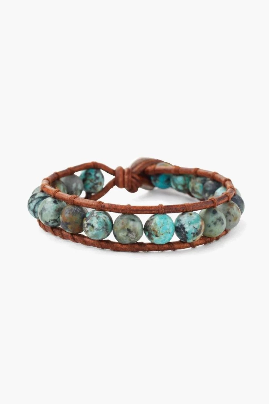 Chan Luu Women's Matte African Turquoise Wrap Bracelet - Handmade Boho Single Wrap Bracelet for Women