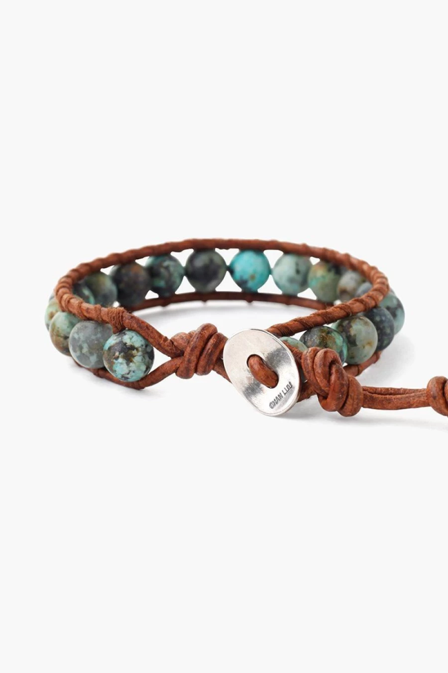 Chan Luu Women's Matte African Turquoise Wrap Bracelet - Handmade Boho Single Wrap Bracelet for Women