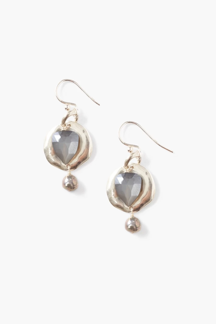 Chan Luu Women's Moonstone Pearl Drop Earrings, Elegant Ostra Design for Everyday Wear