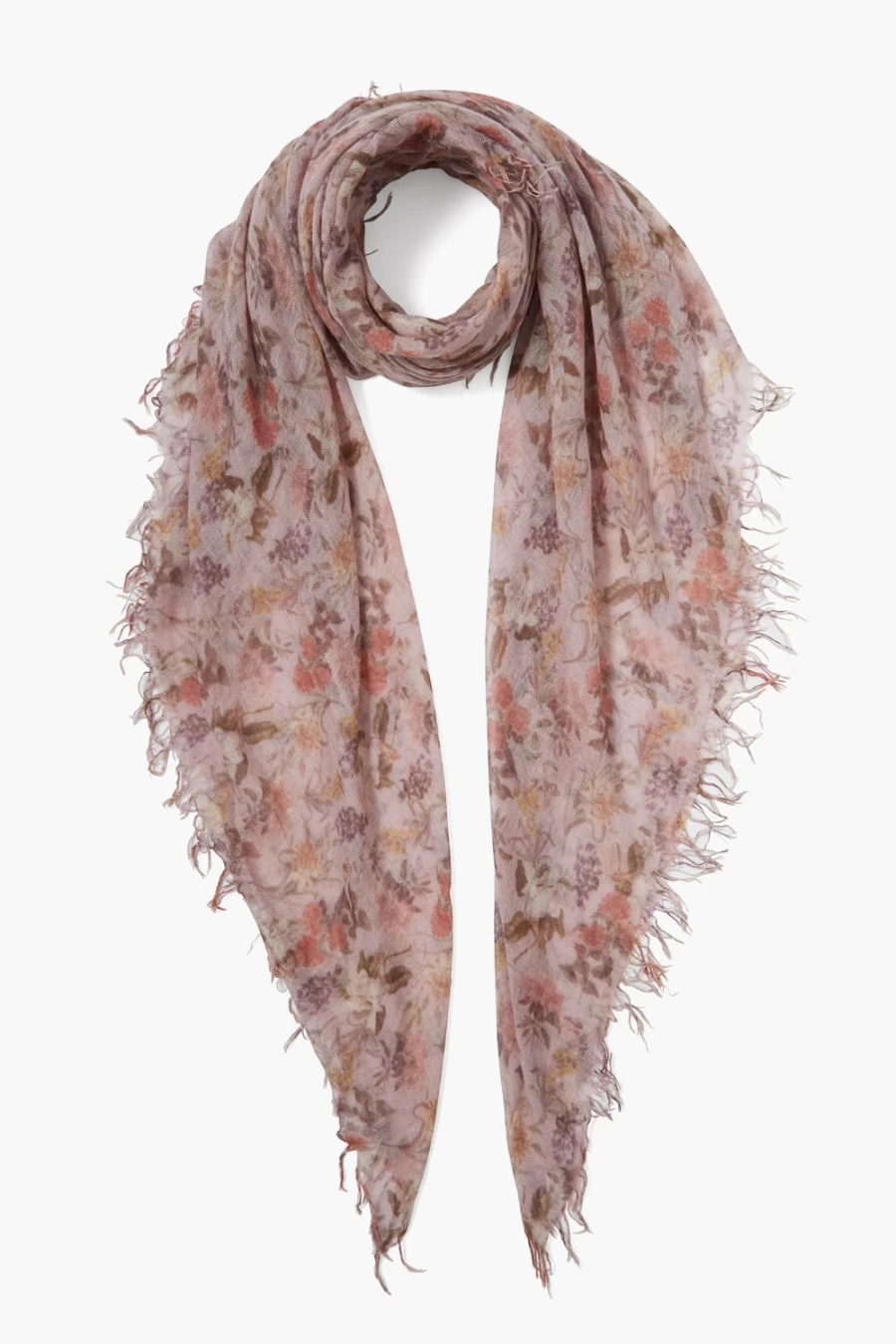 Chan Luu Women's Mauve Floral Print Cashmere Silk Blend Scarf