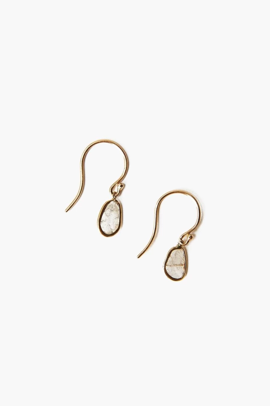 Chan Luu 14K Gold Sliced Diamond Earrings for Women - Elegant Luxury Hoop Earrings