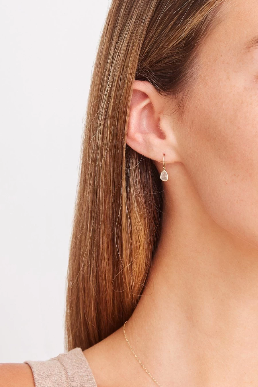 Chan Luu 14K Gold Sliced Diamond Earrings for Women - Elegant Luxury Hoop Earrings