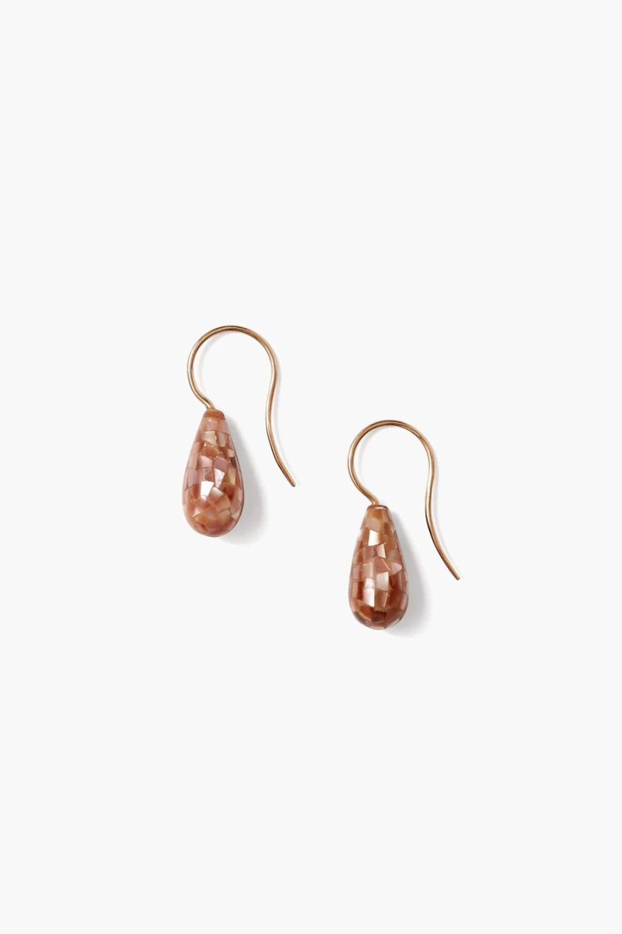 Chan Luu 14K Gold Mosaic Drop Earrings with Pink Mother-of-Pearl for Women