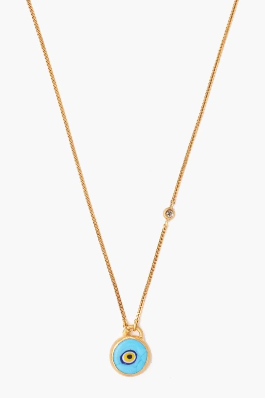Chan Luu Turquoise Evil Eye Necklace for Women with Champagne Diamonds - Elegant Protective Jewelry