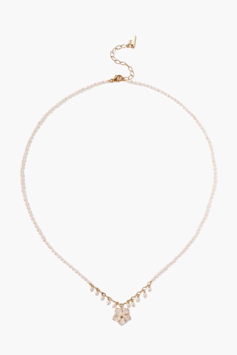 Chan Luu Women's Plumeria Flower Necklace with White Pearl Elegant Boho Jewelry
