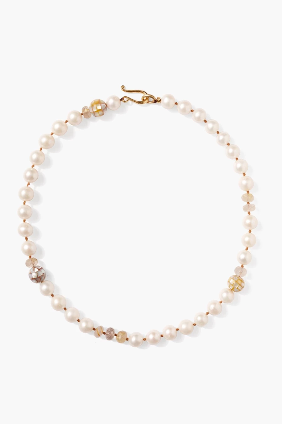 Chan Luu Women's Crest Necklace with White Pearl Accents