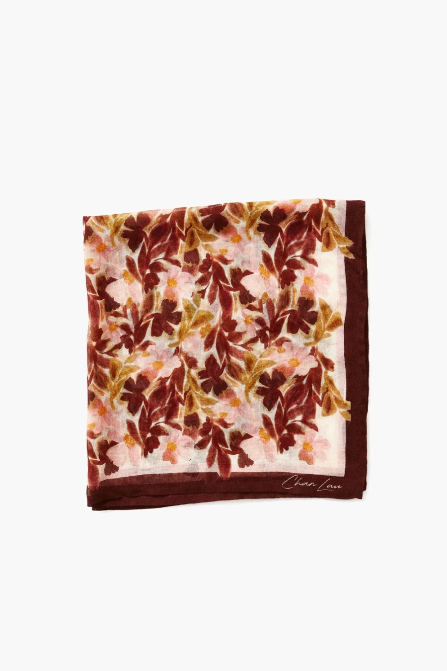 "Chan Luu Women's Dusty Rose Floral Bandana Scarf – Soft Bohemian Style Accessory"