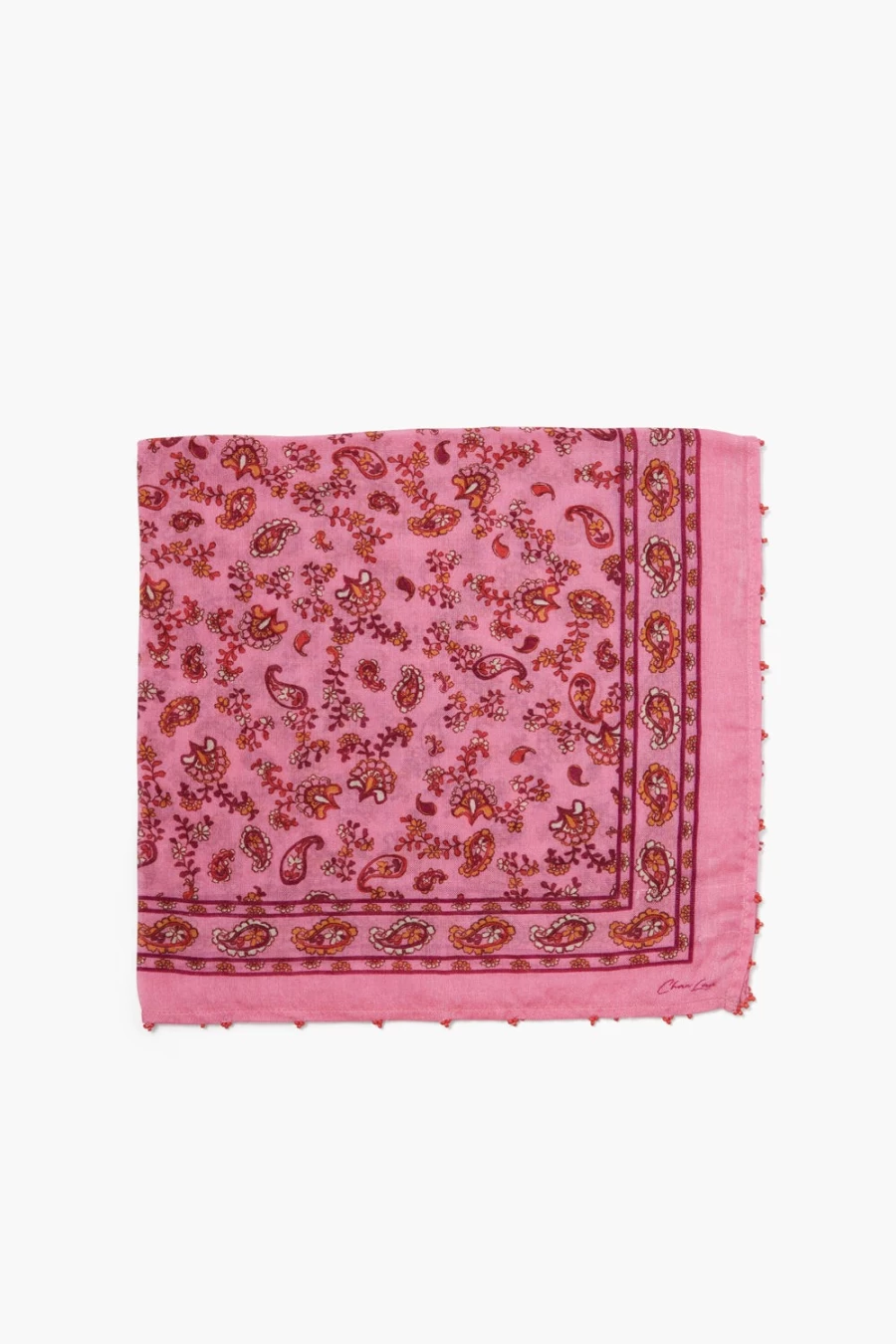 Chan Luu Women's Fuchsia Pink Paisley Bandana Scarf