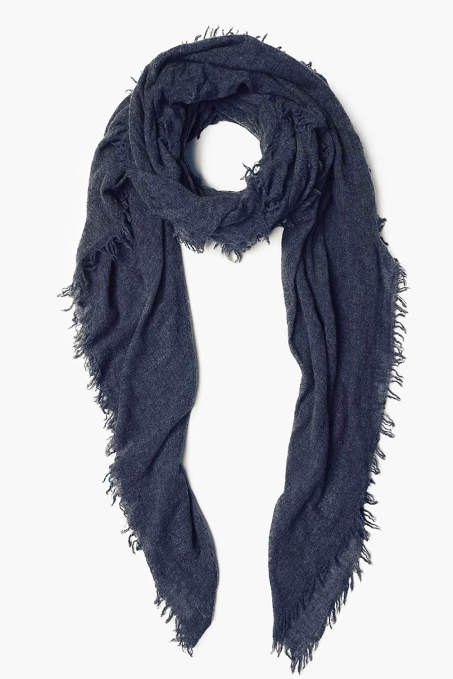 Chan Luu Women's Blue Cashmere Scarf - 100% Soft Jean Blue Winter Wrap