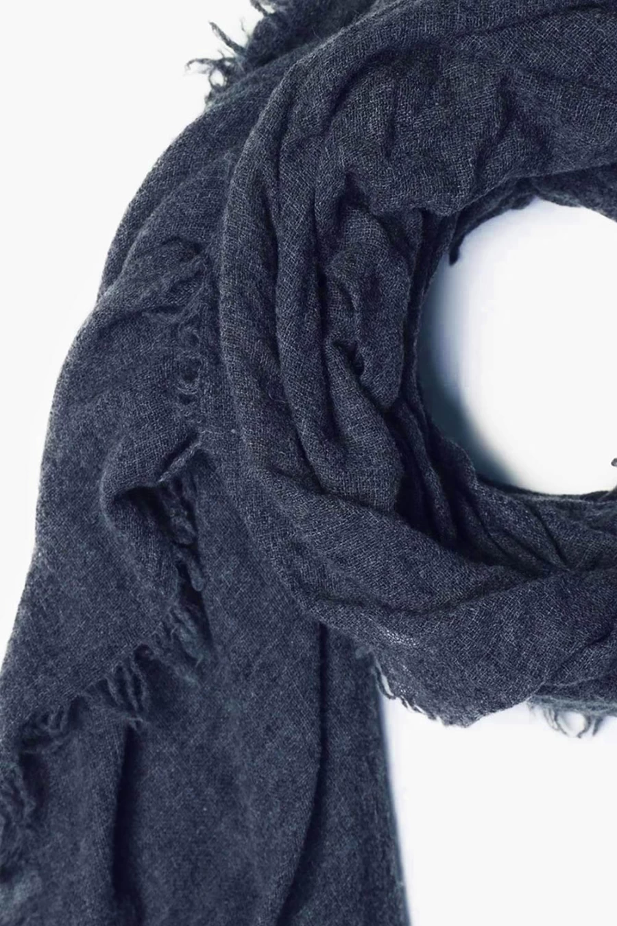 Chan Luu Women's Blue Cashmere Scarf - 100% Soft Jean Blue Winter Wrap