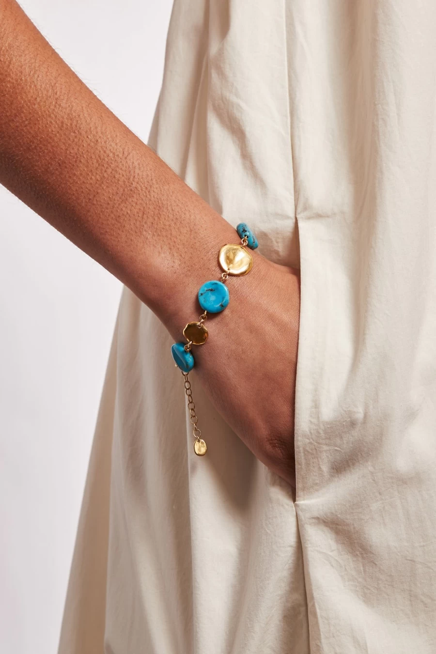 Chan Luu Women's Turquoise Coin Bracelet - Handmade Beaded Jewelry