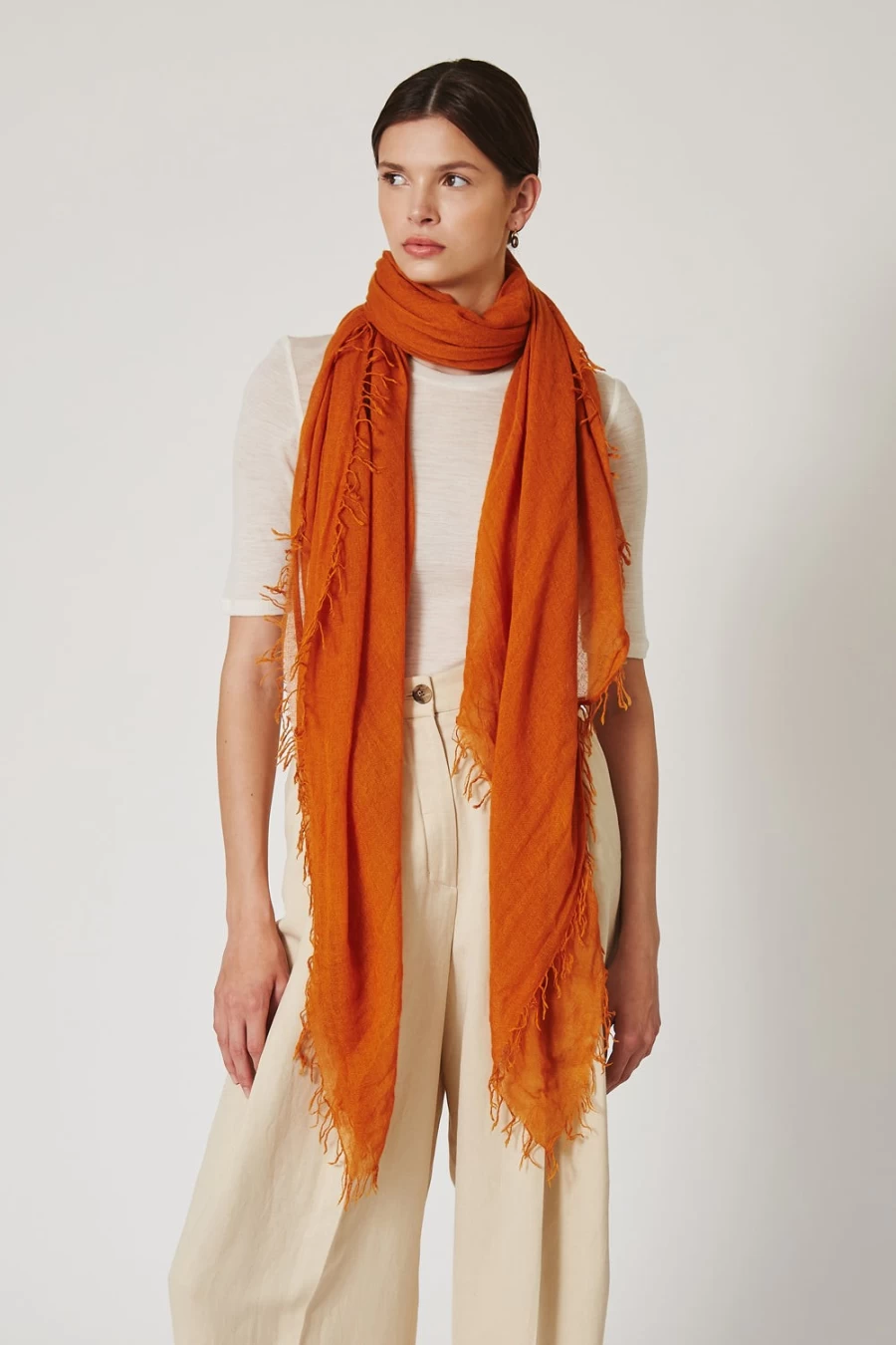 Chan Luu Women's Marigold Cashmere Silk Scarf - Luxurious Blend Wrap