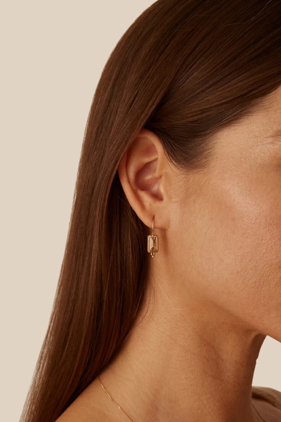 "Chan Luu 14K Gold Citrine Windowpane Earrings for Women"