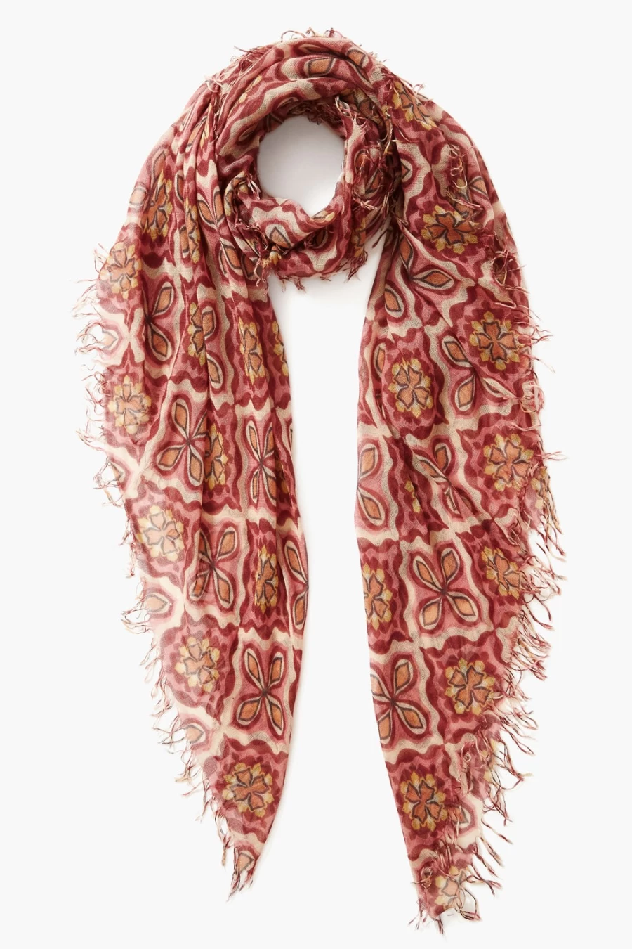 Chan Luu Women's Pomegranate Crux Cashmere Silk Scarf Wrap Shawl Luxury Accessory