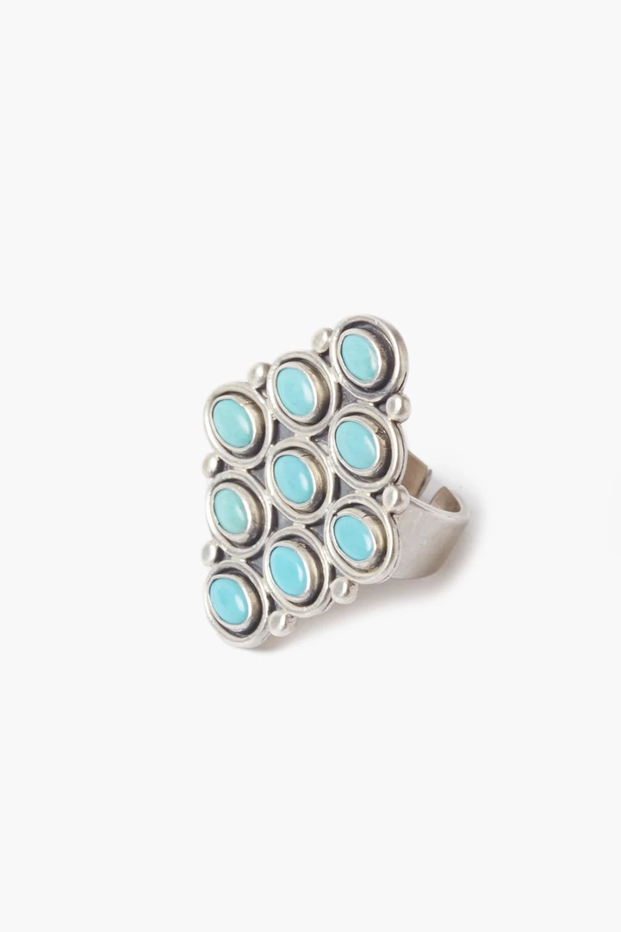 Chan Luu Turquoise Cluster Statement Ring for Women - Handmade Bohemian Jewelry