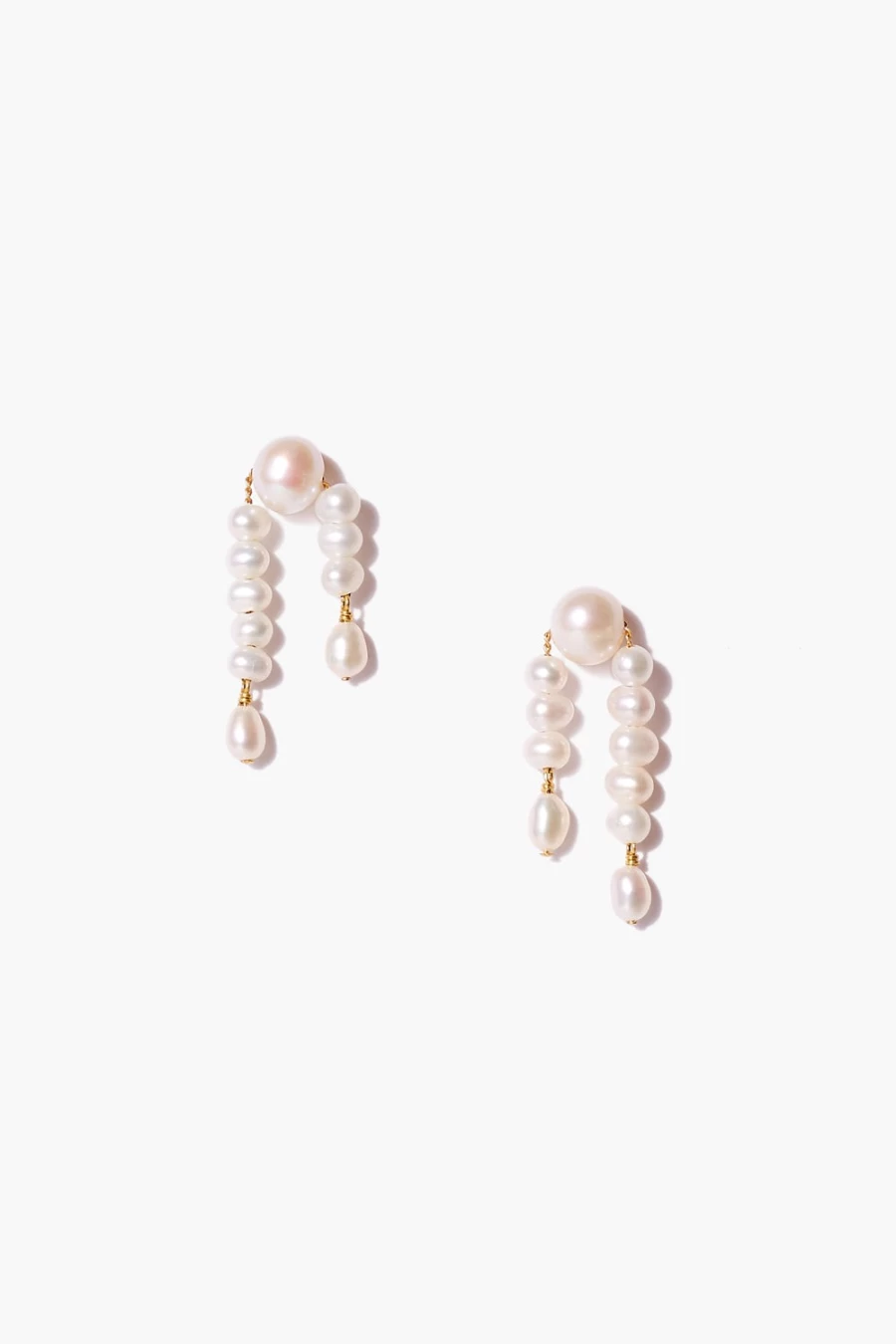 Chan Luu Petite White Pearl Drop Earrings for Women - Elegant Waterfall Design