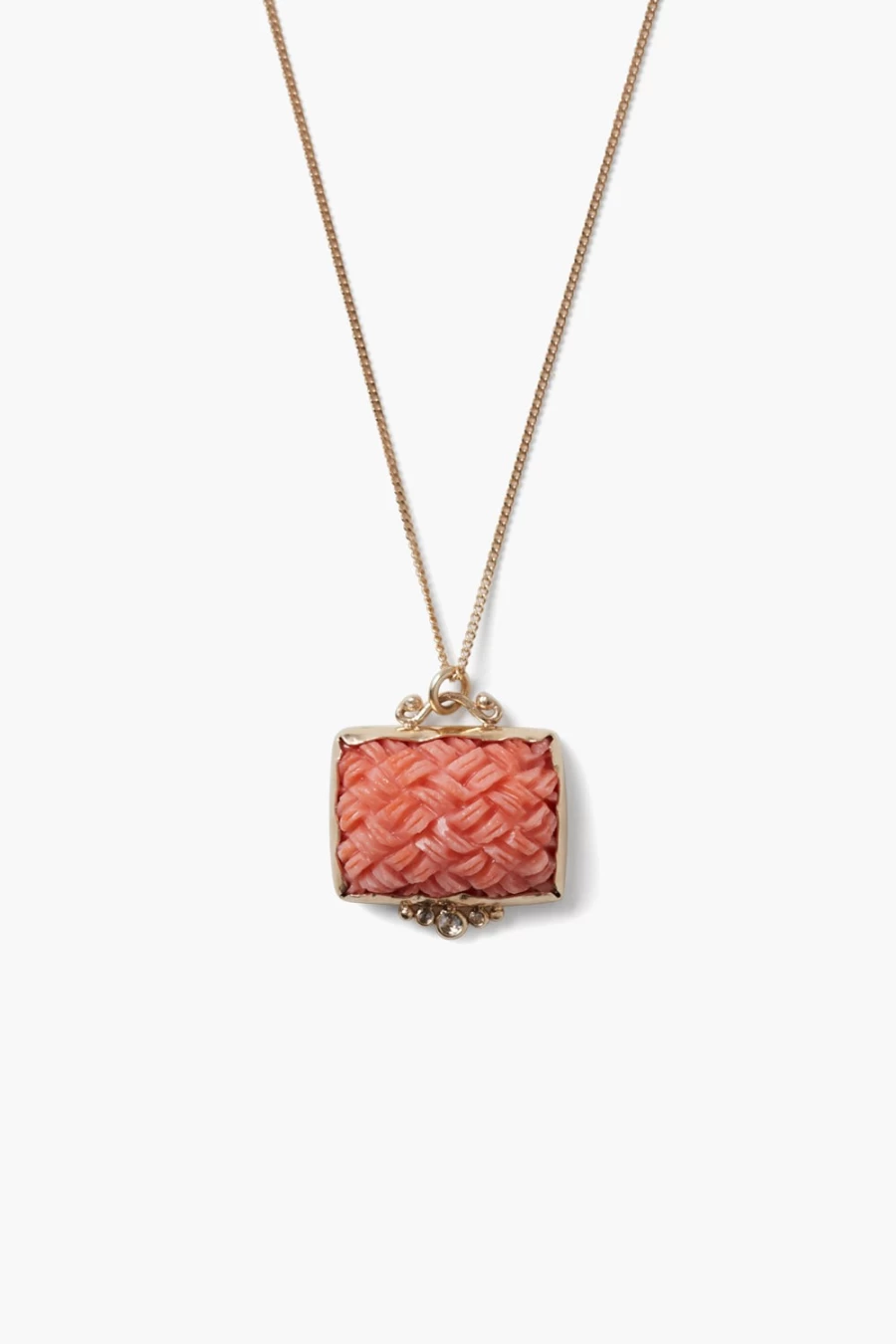 Chan Luu Women's 14K Gold Mermaid Basket Necklace with Coral Charm