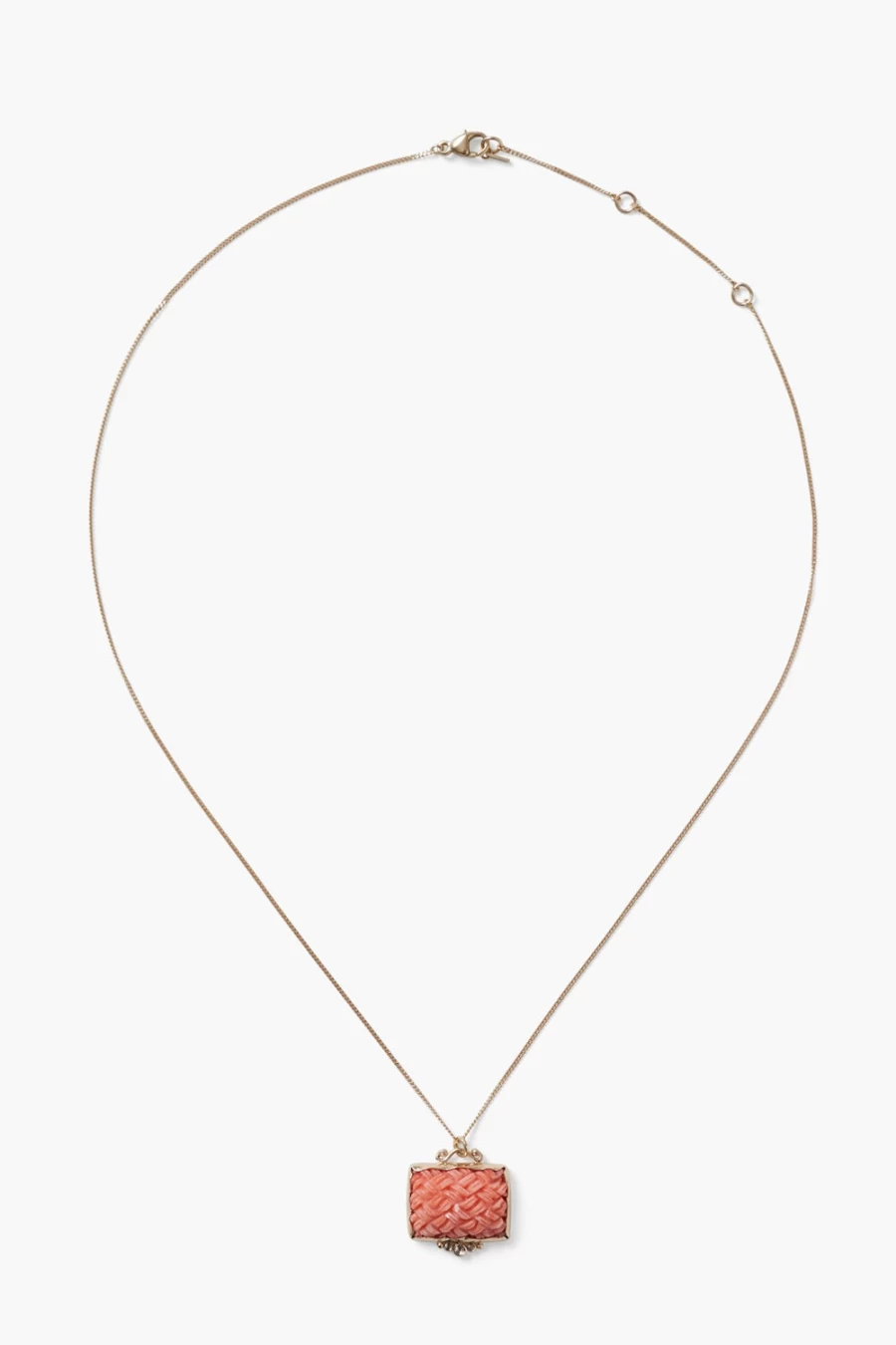 Chan Luu Women's 14K Gold Mermaid Basket Necklace with Coral Charm