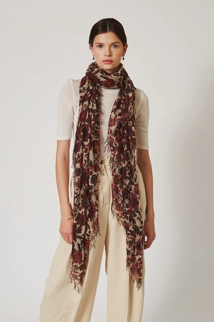 Chan Luu Women's Cedar Garden Cashmere Silk Scarf Luxury Wrap Shawl