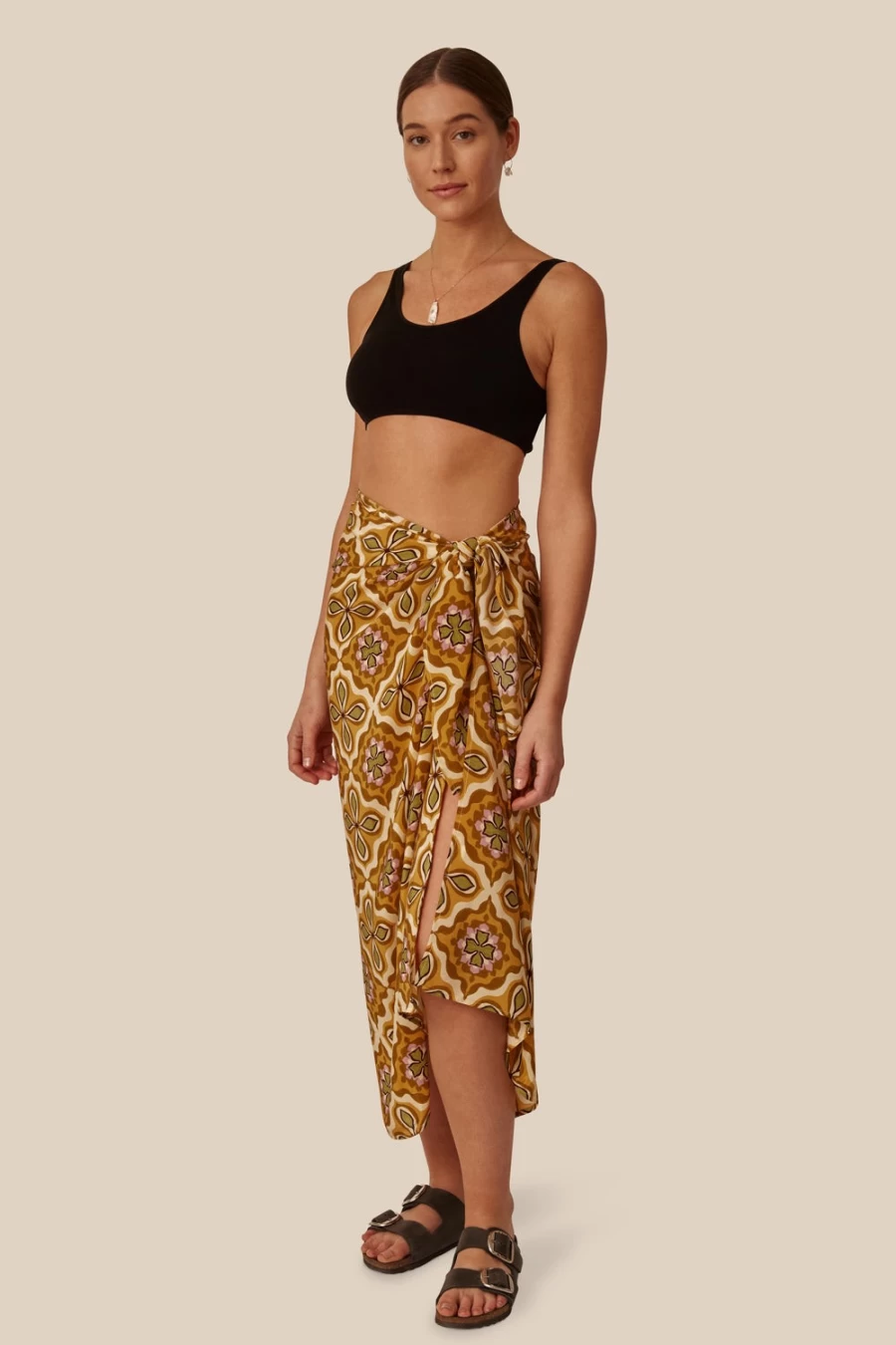 "Chan Luu Women's Mineral Yellow Crux Sarong – Boho Beach Wrap & Fashion Scarf"