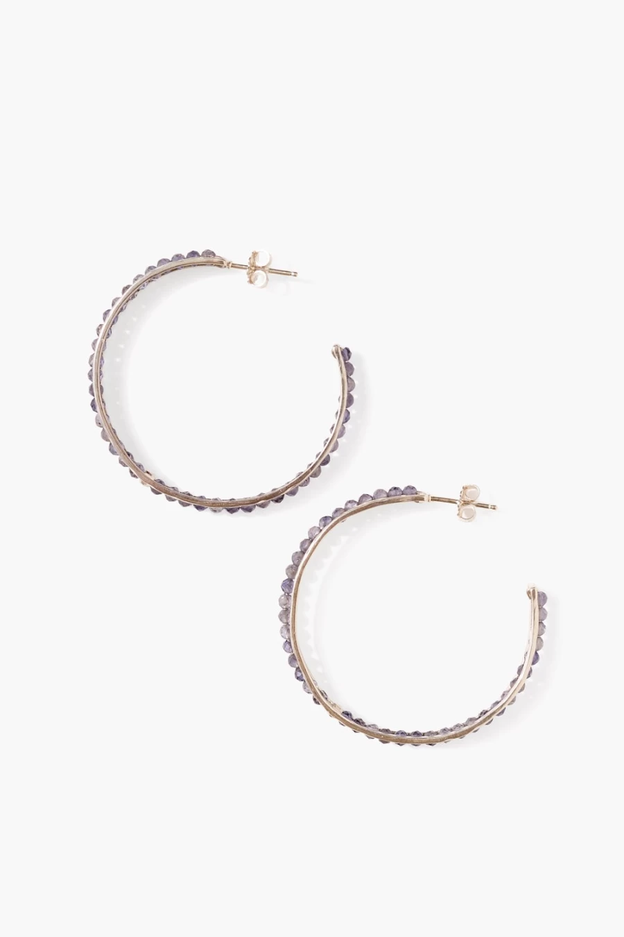 Chan Luu Women's Sedona Hoop Earrings with Genuine Iolite Gemstones