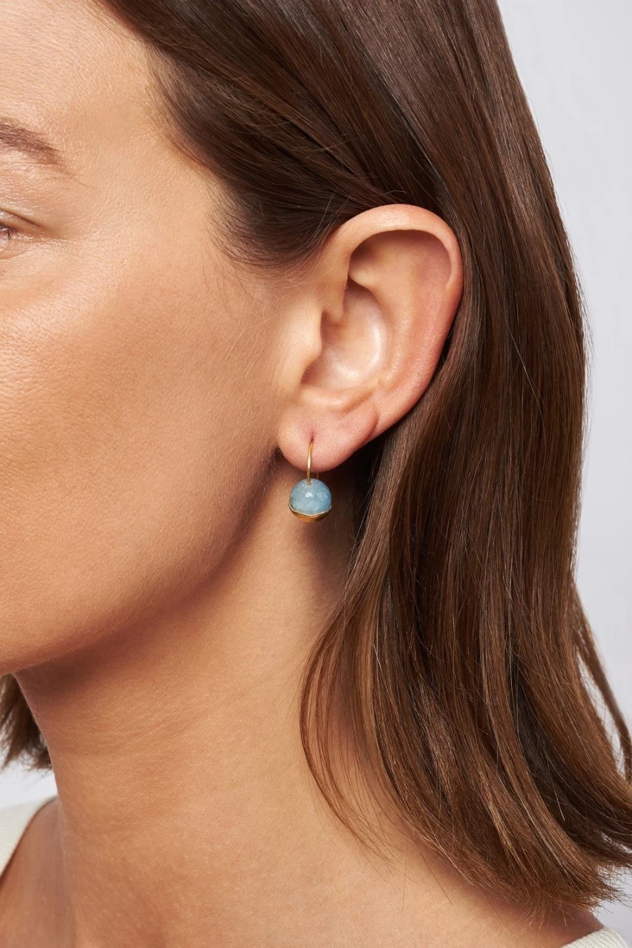 Chan Luu Gold Dipped Aquamarine Earrings for Women - Elegant Blue Gemstone Jewelry